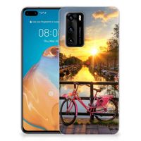 Huawei P40 Siliconen Back Cover Amsterdamse Grachten - thumbnail