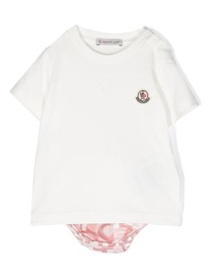Moncler Enfant ensemble à motif monogrammé - Blanc