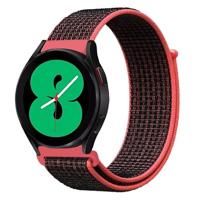 By Qubix - Compatible met Garmin Forerunner 255 - Sport Loop nylon bandje - Roze/zwart - Compatible Garmin bandje - Bandbreedte: 22mm