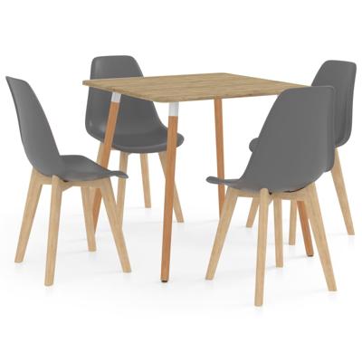 vidaXL 5-delige Eethoek grijs vidaXL 5-delige Eethoek grijs