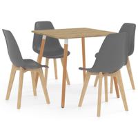 vidaXL 5-delige Eethoek grijs