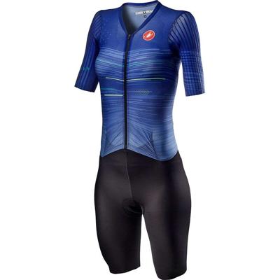 Castelli PR Speed Suit Korte Mouwen Blauw/Donkerblauw Dames
