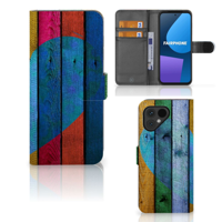 Fairphone 5 Book Style Case Wood Heart - Cadeau voor je Vriend