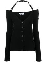 Blumarine cardigan nervuré à dos nu - Noir