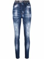 Philipp Plein legging en jean à taille haute - Bleu - thumbnail