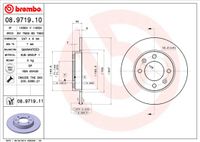 Remschijf BREMBO, Remschijftype: Massief, u.a. für Citroën, Peugeot - thumbnail