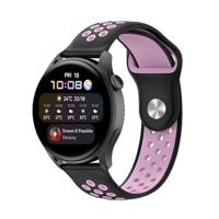 By Qubix - Compatible met Garmin Forerunner 255 - Sport Edition - Zwart + roze - Compatible Garmin bandje - Bandbreedte: 22mm