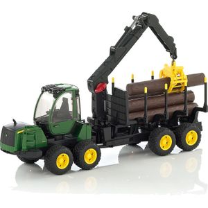 John Deere 1210E Forwarder met vier boomstammen en grijper (02133)