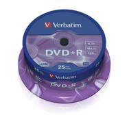 VERBATIM DataLifePlus DVD+R 16X 4,7GB (25 Stuks op Spindel)
