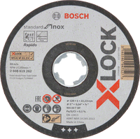 Bosch Accessoires X-LOCK Slijpschijf Standard for Inox 125x1x22.23mm, recht - 25 stuk(s) - 2608619262