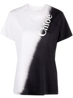 Chloé t-shirt bicolore à logo imprimé - Gris