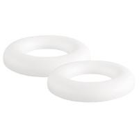 Piepschuim vorm/figuur ronde ring - 2x - wit - Dia 25 cm - Hobby materialen