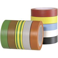 HellermannTyton 710-00146 710-00146 Isolatietape HelaTape Flex 15 Rood, Grijs, Geel, Groen, Blauw, Oranje, Wit, Bruin, Zwart (l x b) 10 m x 15 mm 10 stuk(s) - thumbnail