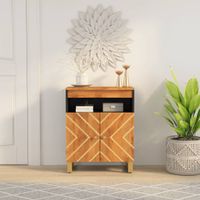 Dressoir 60x33,5x75 cm massief mangohout bruin en zwart - thumbnail