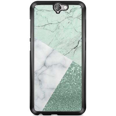 HTC One A9 hoesje - Minty marmer collage