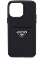 Prada coque d'iPhone 14 Pro Max en cuir - Noir