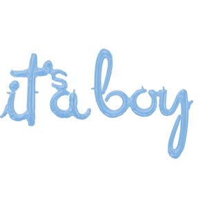 Folie Ballonnen &apos;It&apos;s A Boy&apos; Pastel Blauw