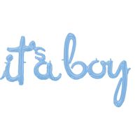 Folie Ballonnen &apos;It&apos;s A Boy&apos; Pastel Blauw - thumbnail