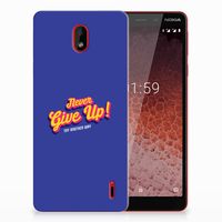 Nokia 1 Plus Siliconen hoesje met naam Never Give Up