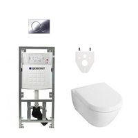 Villeroy Boch Subway 2.0 DirectFlush Toiletset - geberit reservoir - bedieningsplaat - chroom 0701131/0124070/0700519/ga26028/ - thumbnail