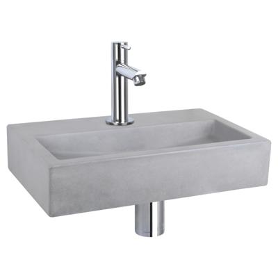 Differnz Flat fonteinset lichtgrijs beton met rechte kraan chroom Differnz Flat fonteinset lichtgrijs beton met rechte kraan chroom