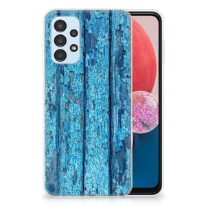 Samsung Galaxy A13 4G Bumper Hoesje Wood Blue