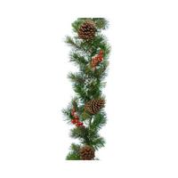 Everlands Kerstslinger guirl.bes l10b30h270 cm groen/wit