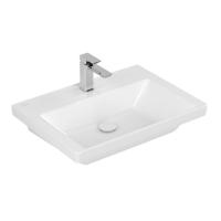 Wastafel Villeroy & Boch Subway 3.0 Met CeramicPlus 1 Kraangat Zonder Overloop 65x47x16.5 cm Wit Alpin