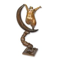 MODERNISTISCHE BRONZEN SCULPTUUR VAN DE MAAN-DANSERES