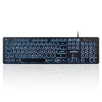 Perixx PERIBOARD-317R bekabeld USB-toetsenbord met achtergrondverlichting - hoofdletters - driekleurig verlichte LED - stijlvolle ronde keycaps - DE QWERTZ-lay-out