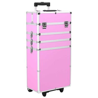 Make-up trolley aluminium roze