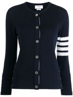 Thom Browne cardigan rayé en cachemire - Bleu - thumbnail