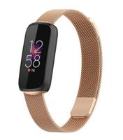 By Qubix - Compatible met Fitbit Luxe - Milanese bandje - Champagne goud - Compatible fitbit bandje