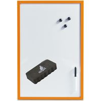 Magnetisch whiteboard/memobord met marker/wisser/magneten - 40 x 60 cm - oranje   -