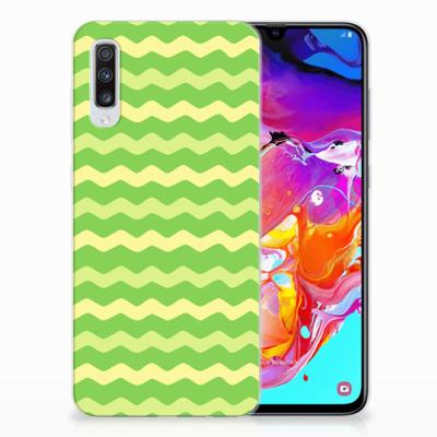 Samsung Galaxy A70 TPU bumper Waves Green