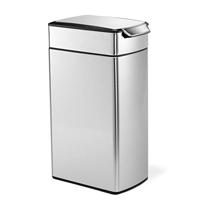 Simplehuman Afvalemmer, Roestvrij Staal, Zilver, 40L
