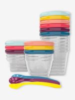 Set van 12 hermetisch afgesloten bakjes + 3 soepele lepels BABYMOOV Babydols Multi Set meerdere kleuren