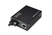 DIGITUS WDM mediaconverter - singlemode - Gbit Ethernet - RJ45 / SC - BiDi - Tx1310nm / Rx1550nm - Tot 20 km - Zwart