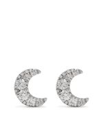 Djula boucles d'oreilles Moon en or blanc 18ct ornées de diamants - Argent