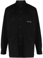 GCDS logo-patch cotton shirt - Noir