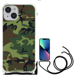 iPhone 14 Doorzichtige Silicone Hoesje Army Dark