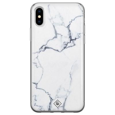 iPhone XS Max siliconen hoesje - Marmer grijs