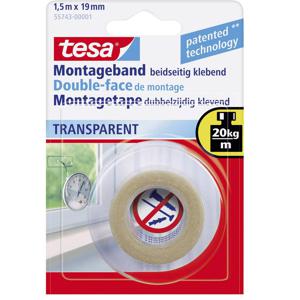 tesa 55743-00001-02 Montagetape tesa Powerbond Transparant (l x b) 1.5 m x 19 mm 1 stuk(s)