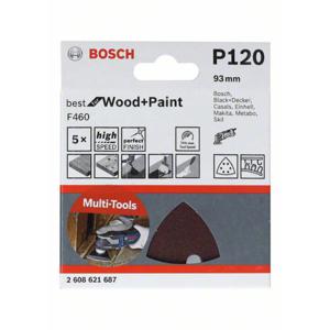 Bosch Accessories Bosch 2608621688 Deltaschuurpapier Korrelgrootte (num) 180 (l x b) 93 mm x 93 mm 5 stuk(s)