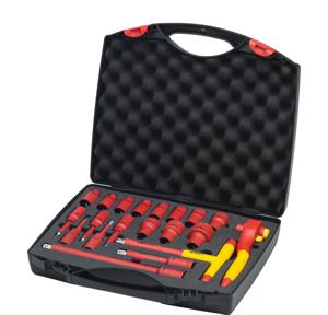 Wiha 43024 ratelsleutel 10,11,12,13,14,17,19,22,24,27,32 mm 16 stuk(s) Rood, Geel