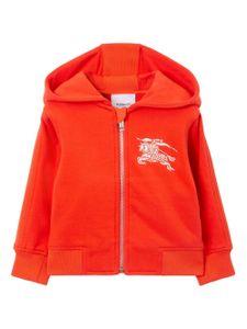 Burberry Kids hoodie en coton à logo brodé - Rouge