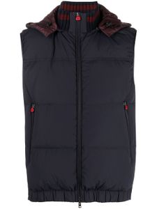 Kiton gilet matelassé à fermeture zippée - Bleu