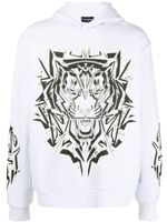 Plein Sport hoodie à imprimé graphique Thunder Tiger - Blanc