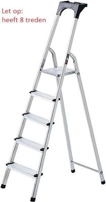 Brennenstuhl 1401280 Aluminium huishoudladder met gereedschapsbak | 8 treden | Tweede Kans Brennenstuhl 1401280 Aluminium huishoudladder met gereedschapsbak | 8 treden | Tweede Kans