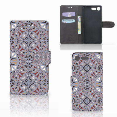 Sony Xperia XZ Premium Bookcase Flower Tiles